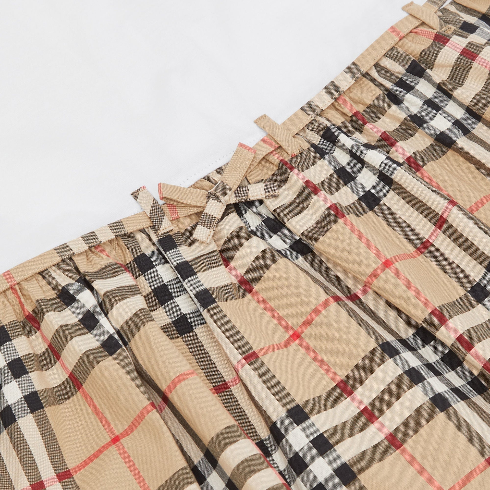 Robe en coton avec Vintage check - White