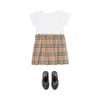 Robe en coton avec Vintage check - White