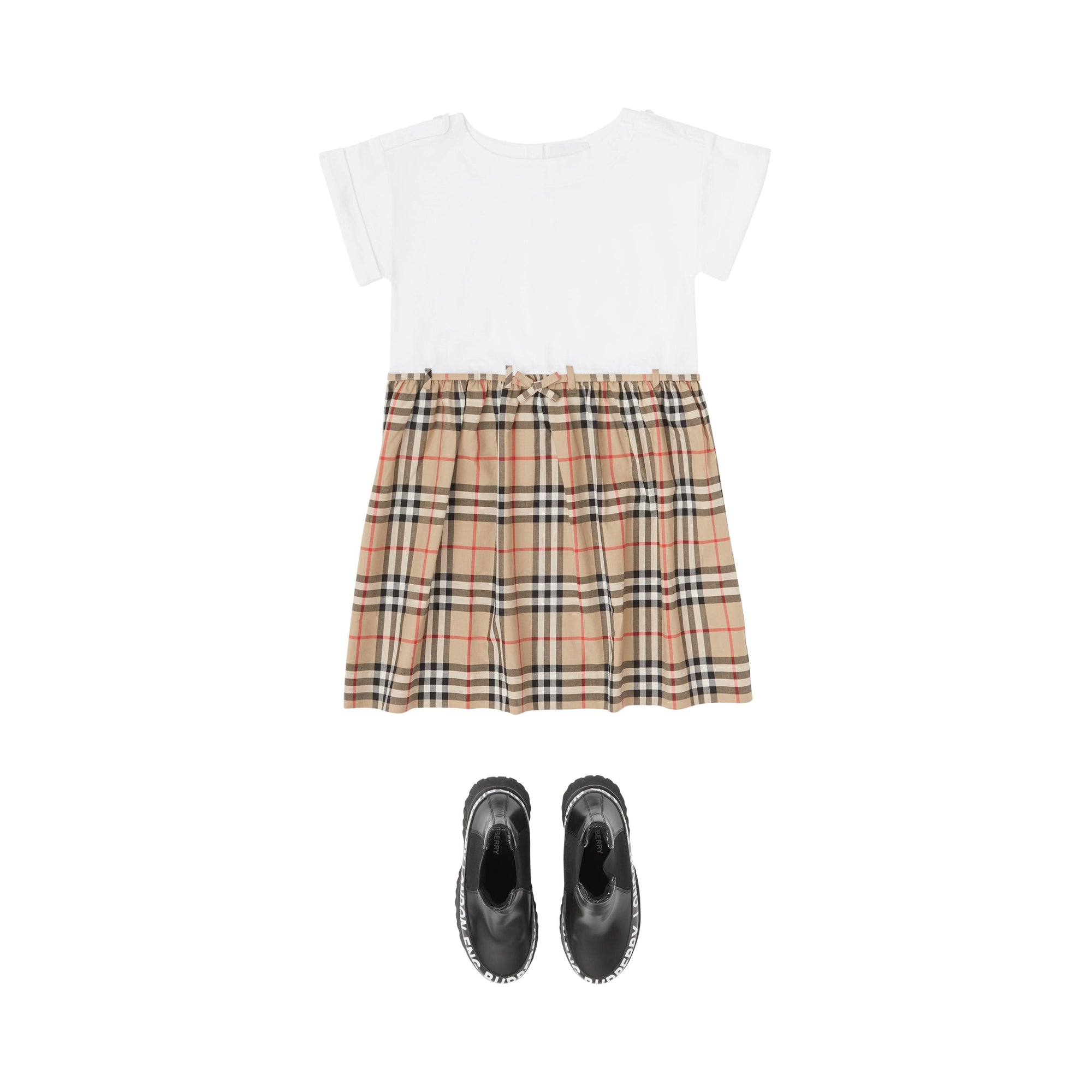 Robe en coton avec Vintage check - White