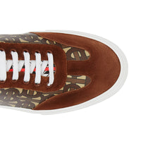 Sneakers à rayures Monogram avec cuir velours - Bridle Brown