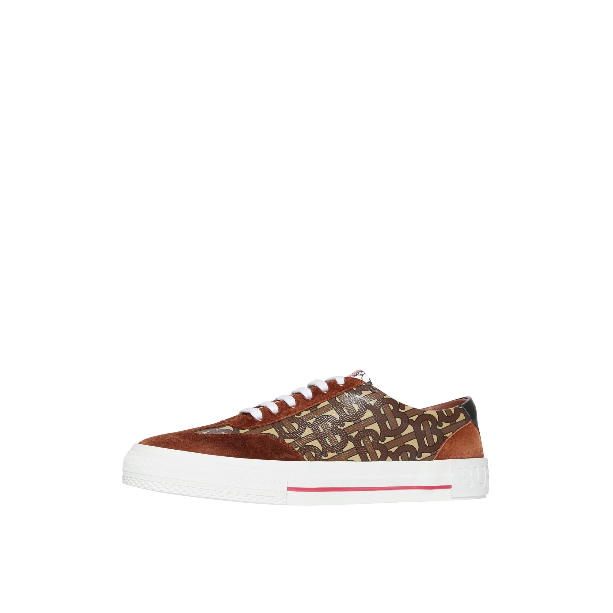 Sneakers à rayures Monogram avec cuir velours - Bridle Brown