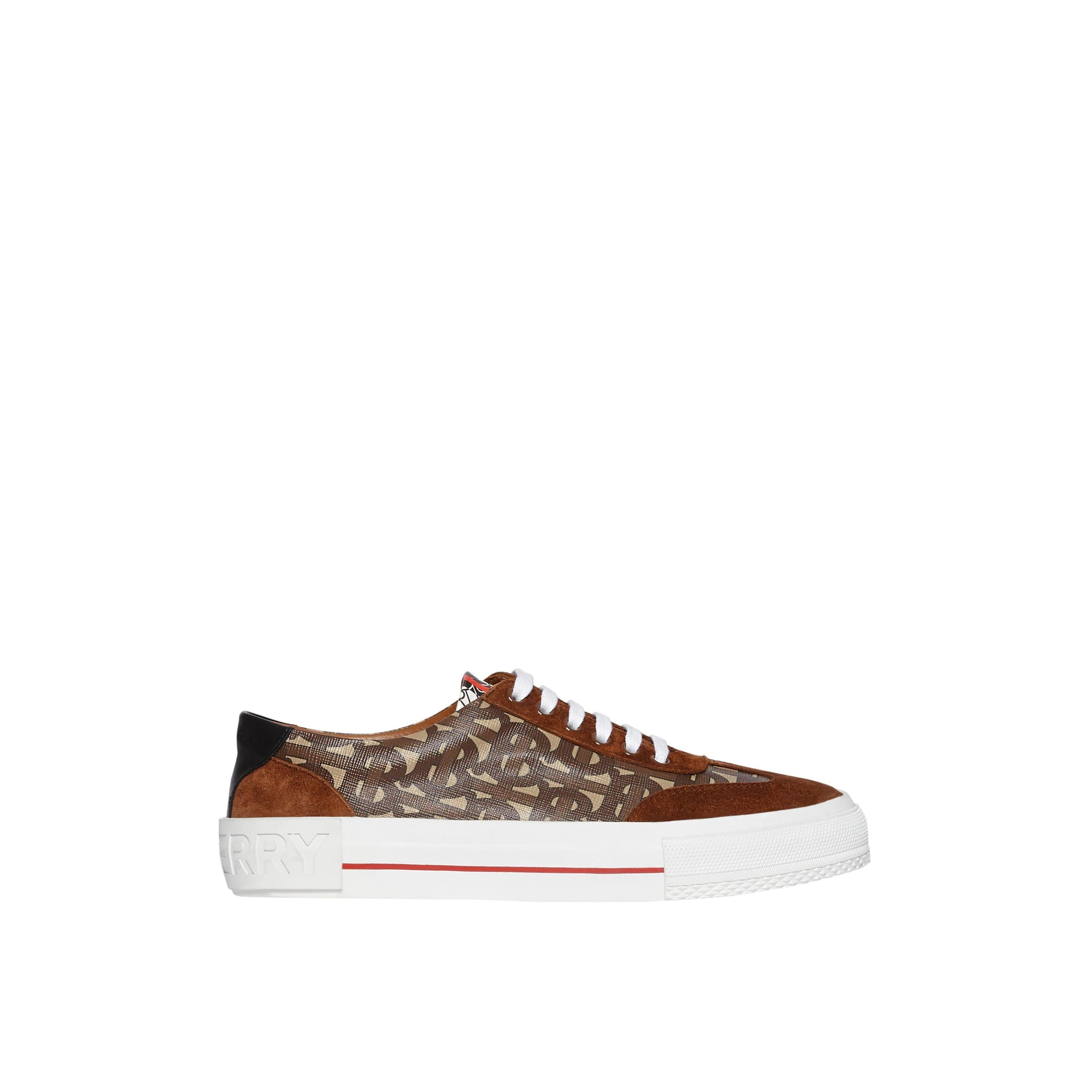 Sneakers à rayures Monogram avec cuir velours - Bridle Brown