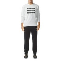 Sweat-shirt en coton à imprimé ruban adhésif - White