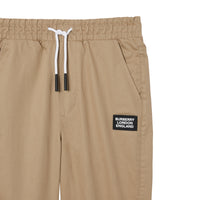 Pantalon de survêtement en sergé de coton avec logo appliqué - Honey