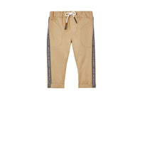 Pantalon chino en coton avec bande à logo - Honey