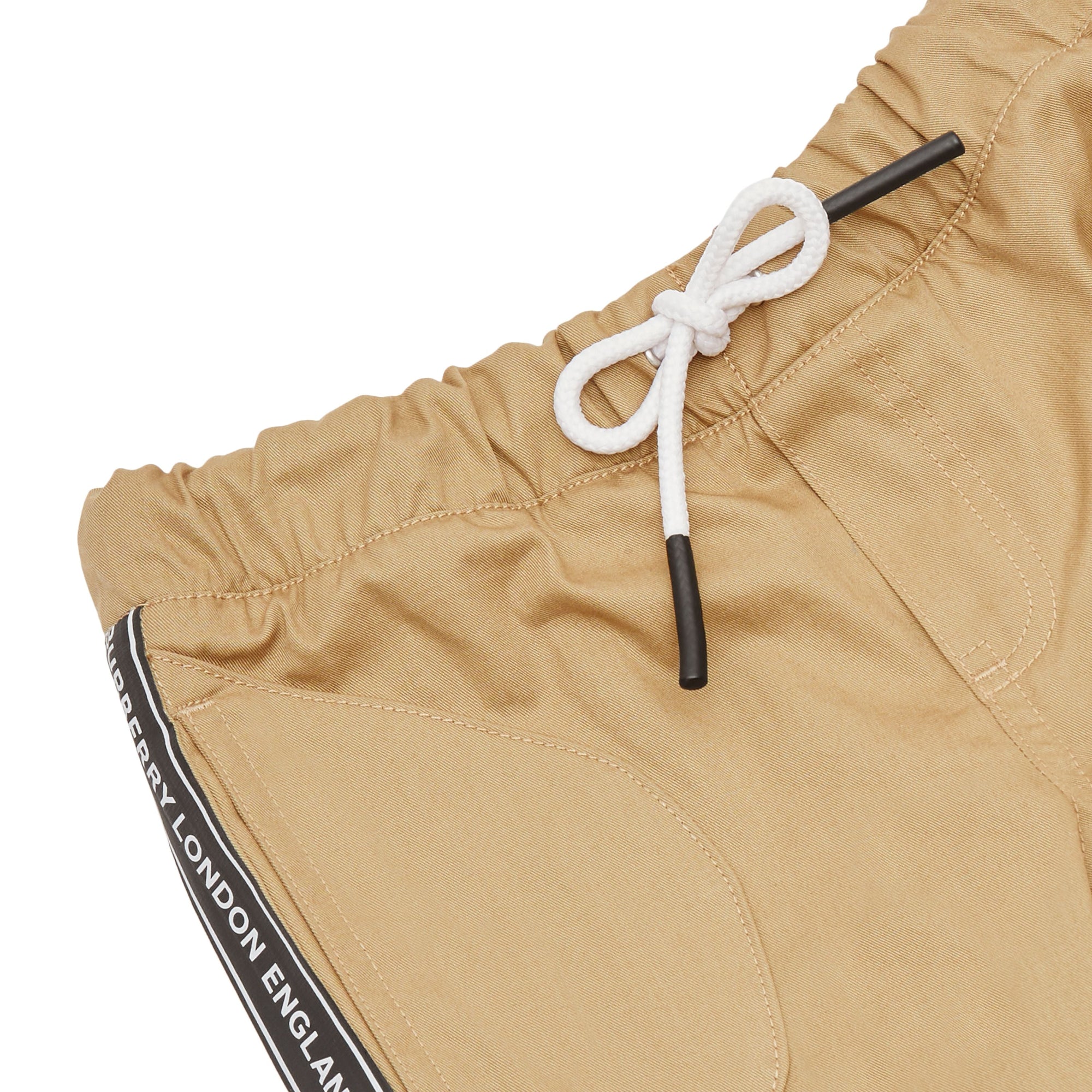 Pantalon chino en coton avec bande à logo - Honey