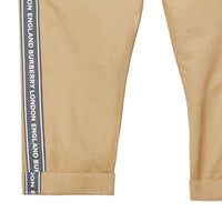 Pantalon chino en coton avec bande à logo - Honey
