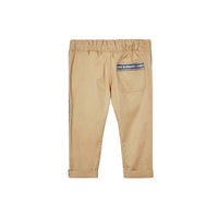 Pantalon chino en coton avec bande à logo - Honey