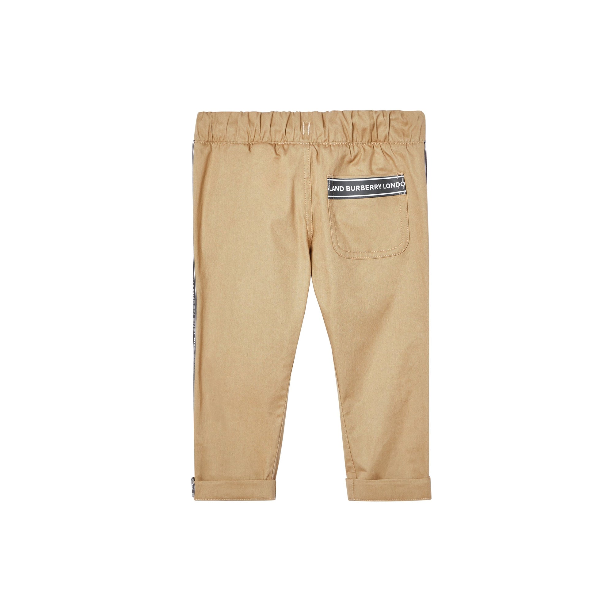 Pantalon chino en coton avec bande à logo - Honey