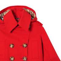 Trench à capuche en sergé de coton - Bright Red