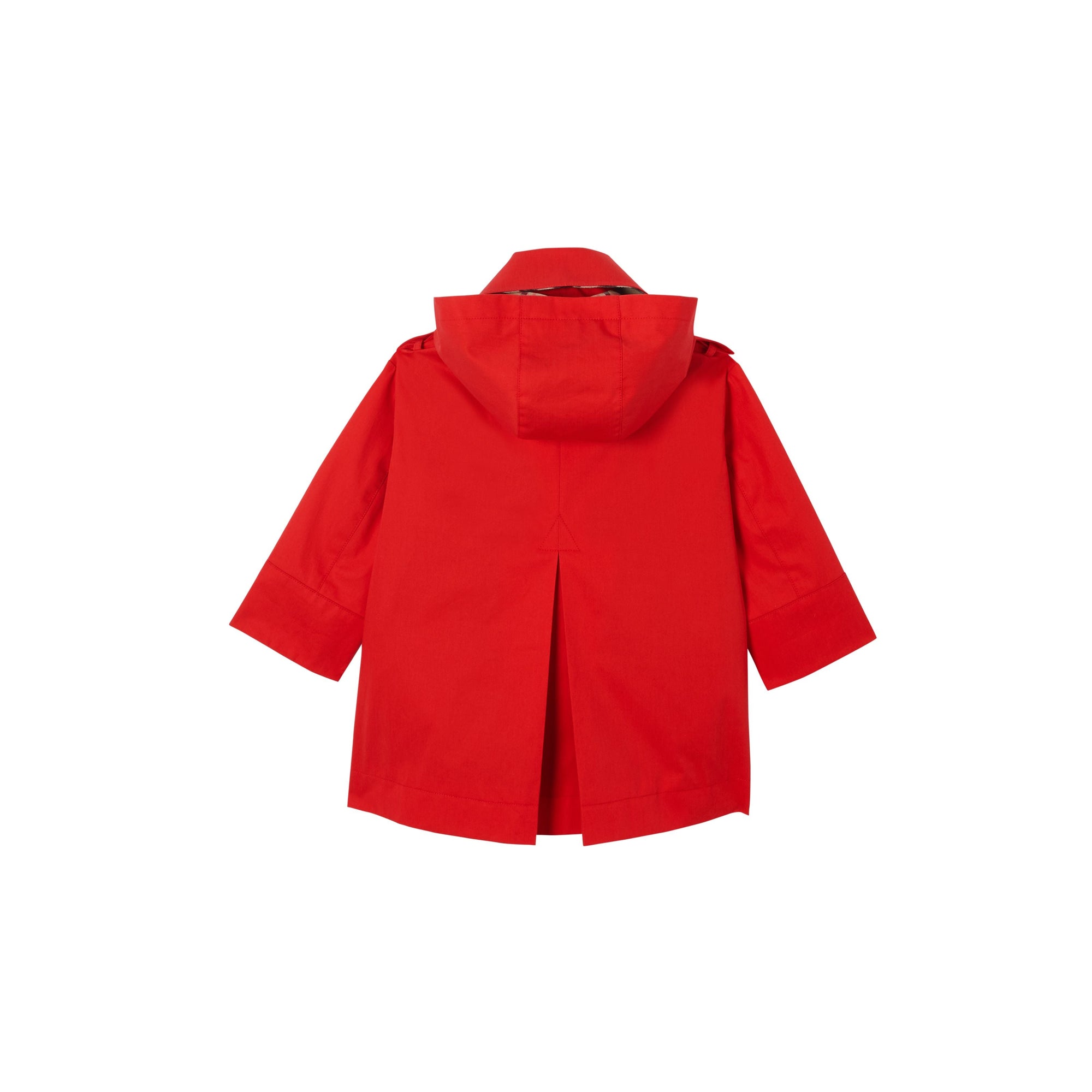 Trench à capuche en sergé de coton - Bright Red