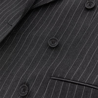 Costume à double boutonnage en laine à fines rayures - Charcoal Pattern