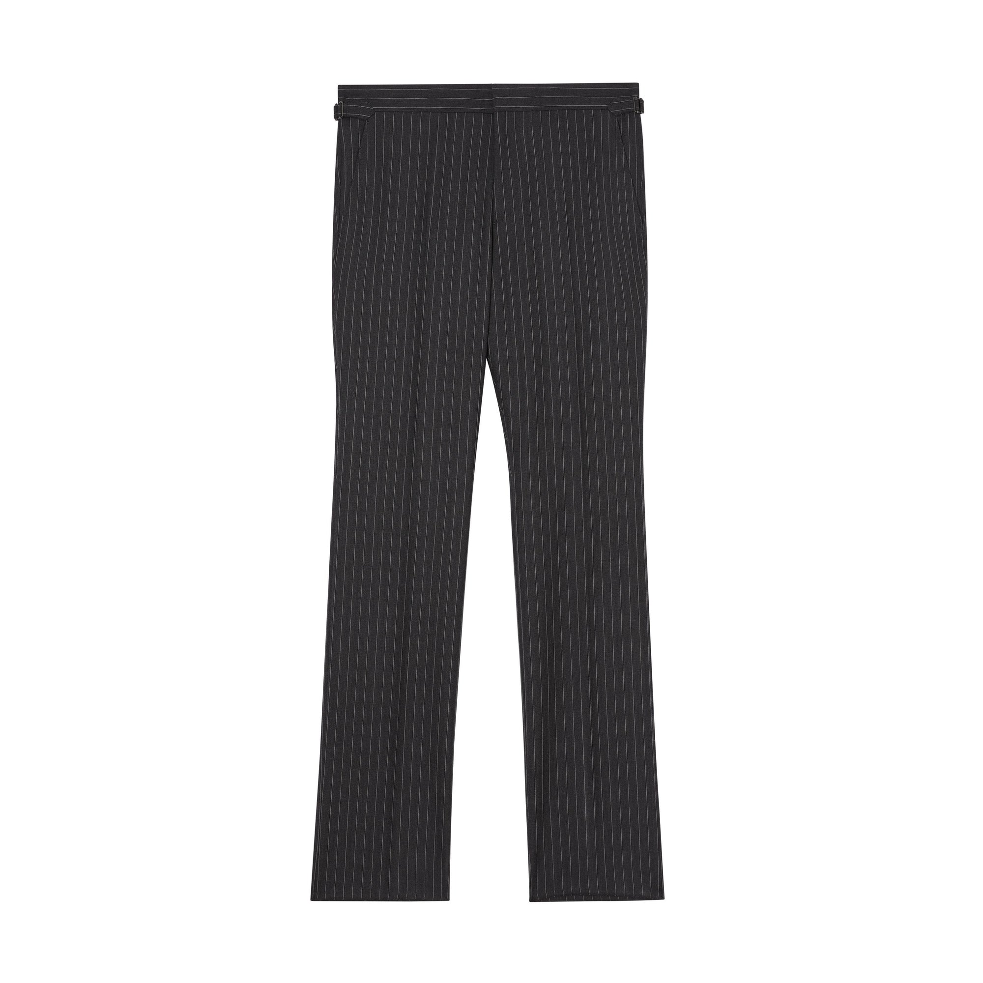 Costume à double boutonnage en laine à fines rayures - Charcoal Pattern