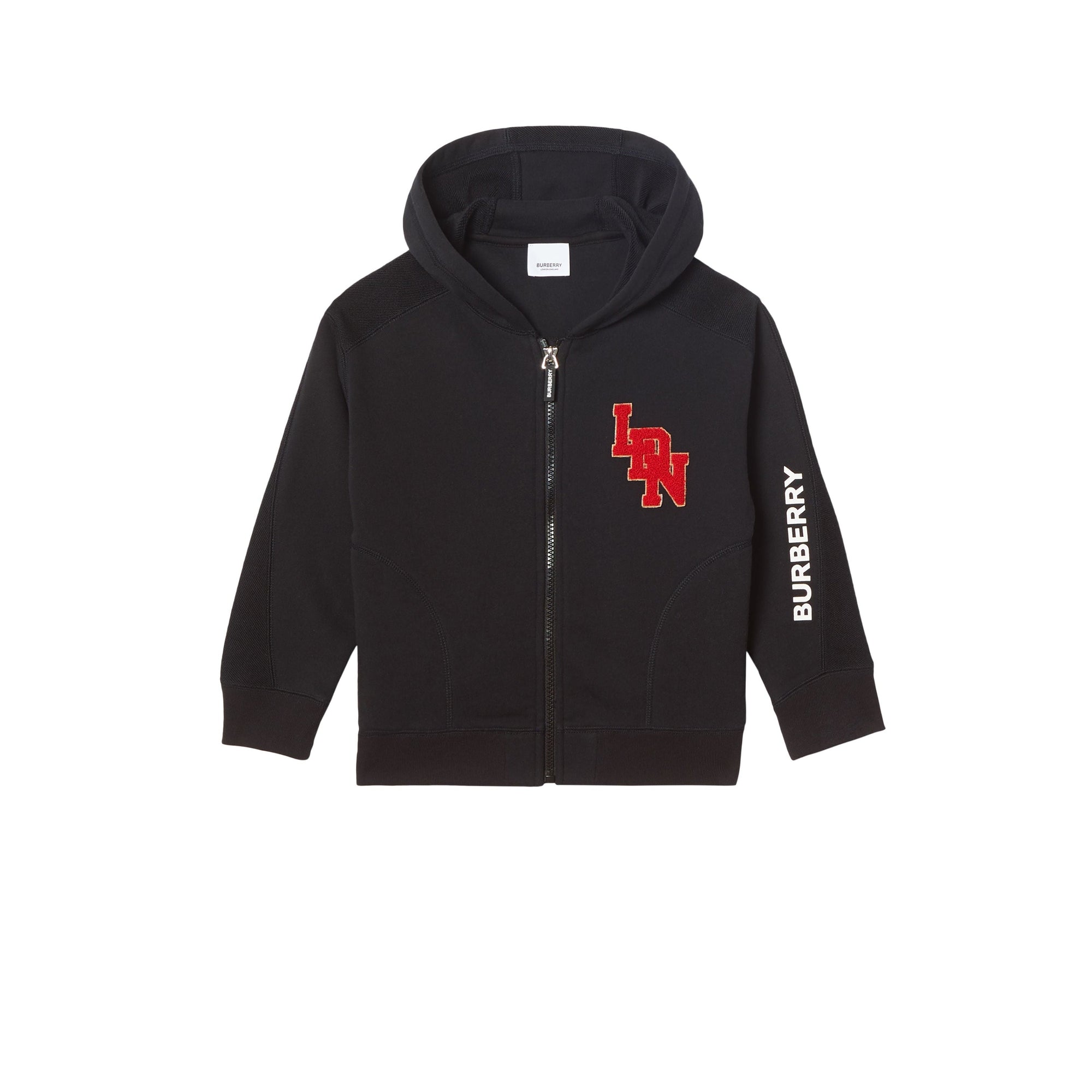 Haut à capuche en coton à logo - Black