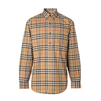 Chemise à col boutonné en coton Vintage check - Antique Yellow