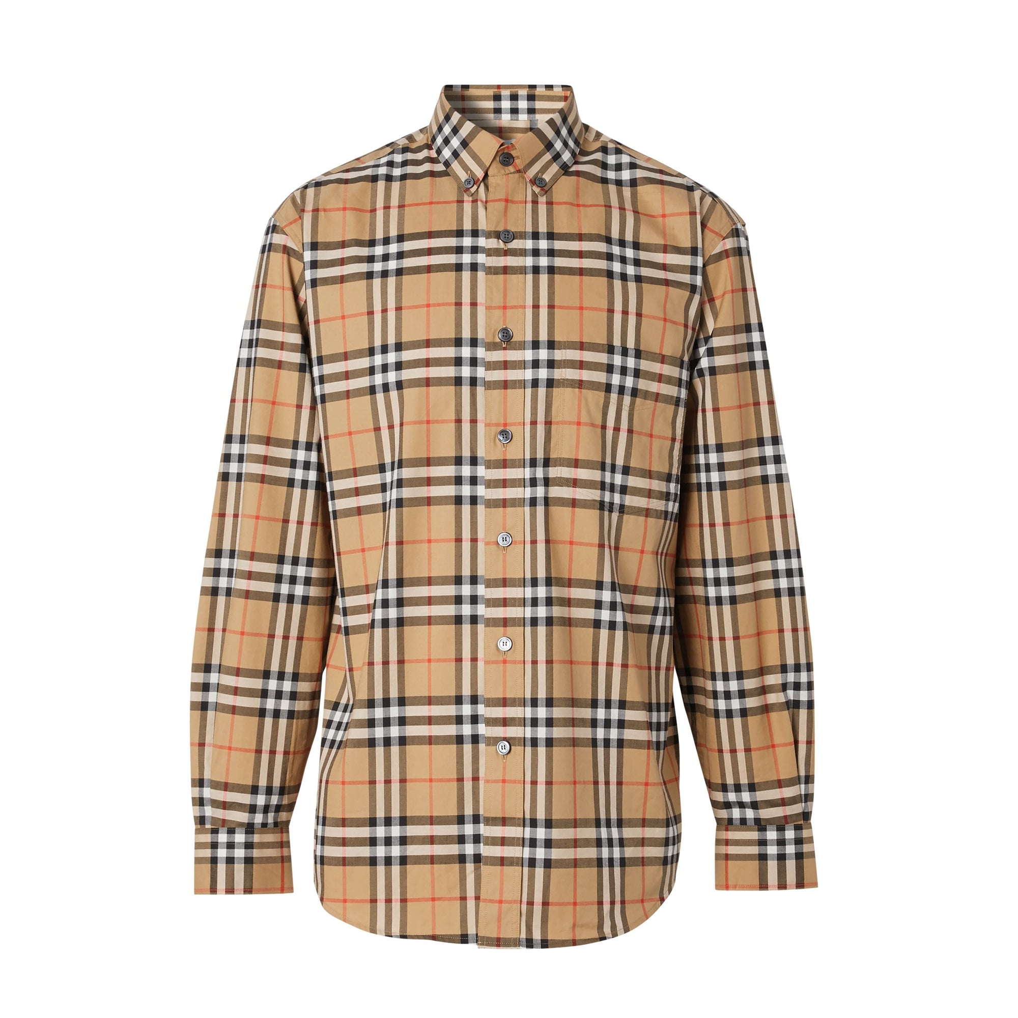 Chemise à col boutonné en coton Vintage check - Antique Yellow