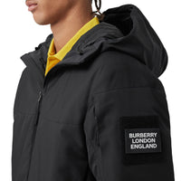 Veste à capuche en polyester recyclé avec logo - Black