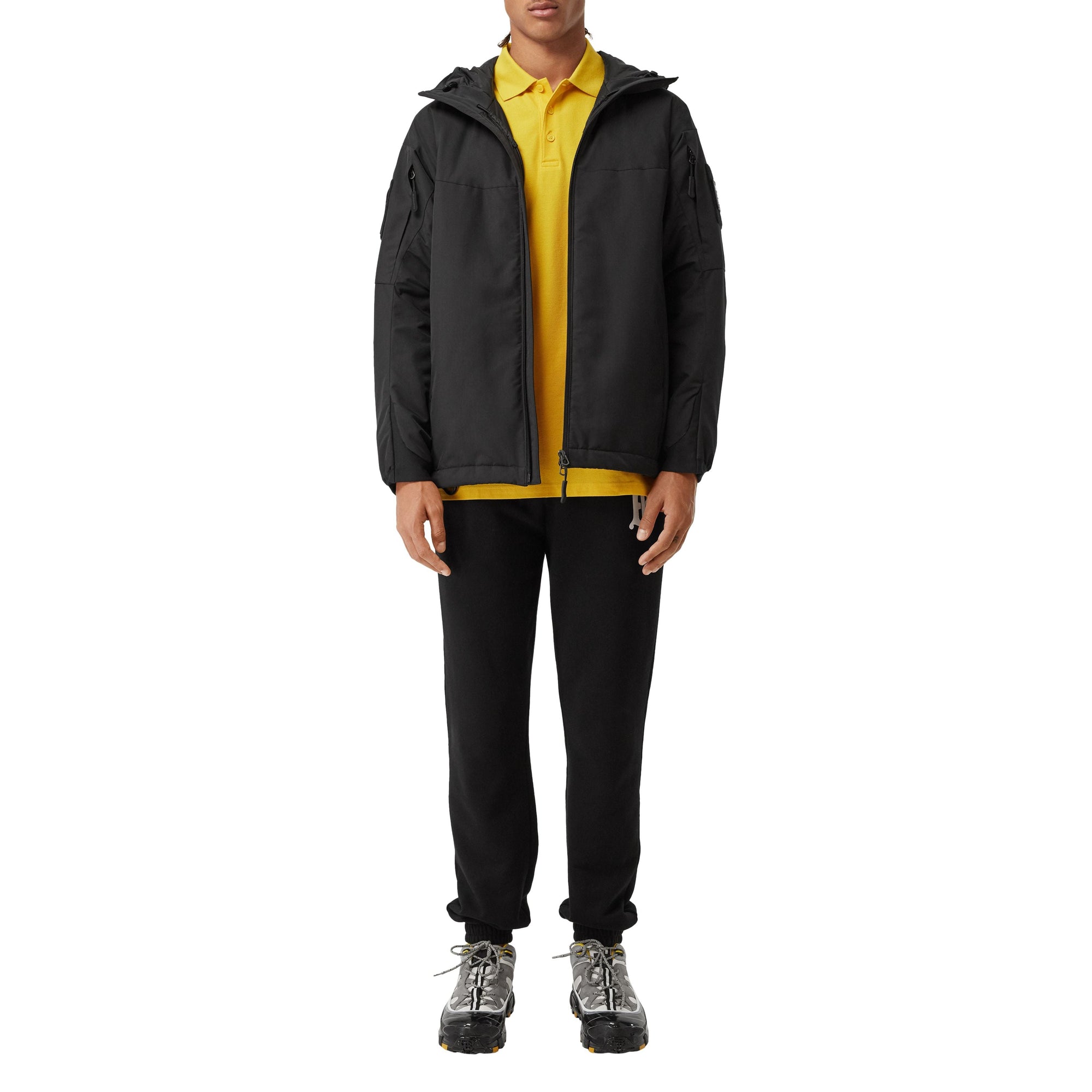 Veste à capuche en polyester recyclé avec logo - Black