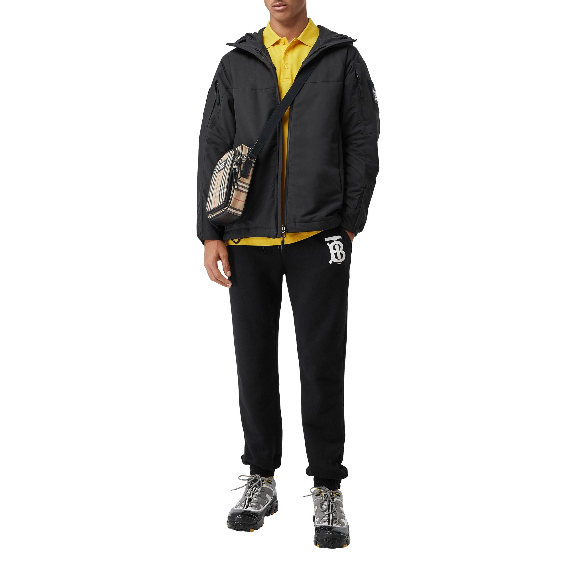 Veste à capuche en polyester recyclé avec logo - Black
