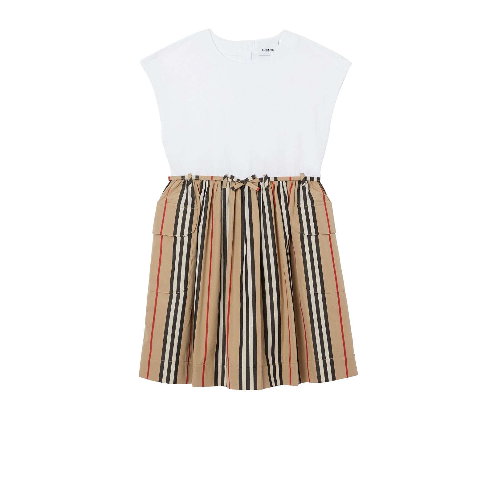 Robe en coton à rayures iconiques - Archive Beige