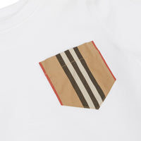 T-shirt en coton avec poche à rayures iconiques - White & Archive Beige