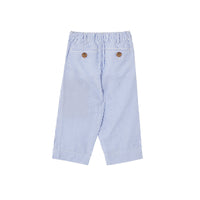 Pantalon de costume en seersucker de coton rayé - Cornflower Blue