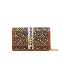 Petit sac porté épaule en toile écologique rayé Monogram - Bridle Brown