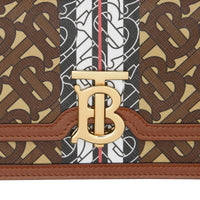 Petit sac porté épaule en toile écologique rayé Monogram - Bridle Brown