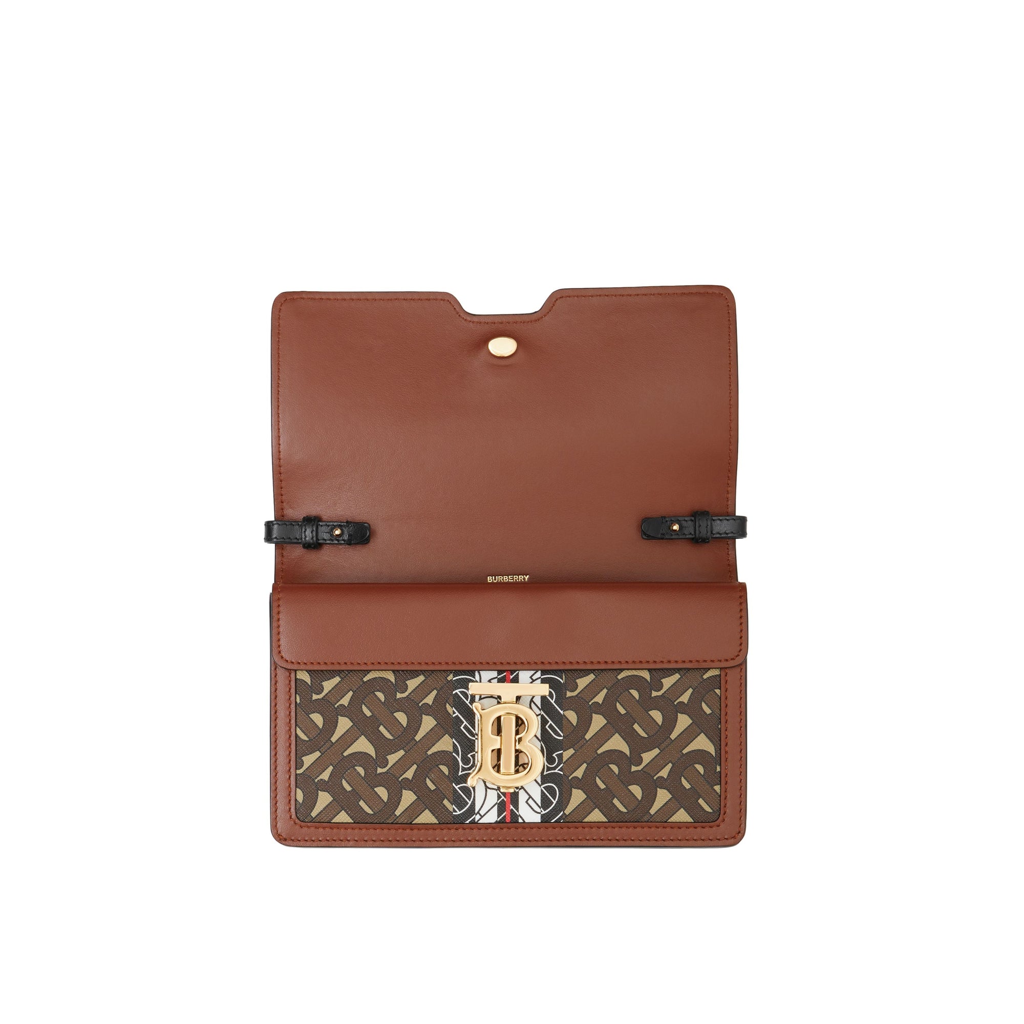 Petit sac porté épaule en toile écologique rayé Monogram - Bridle Brown