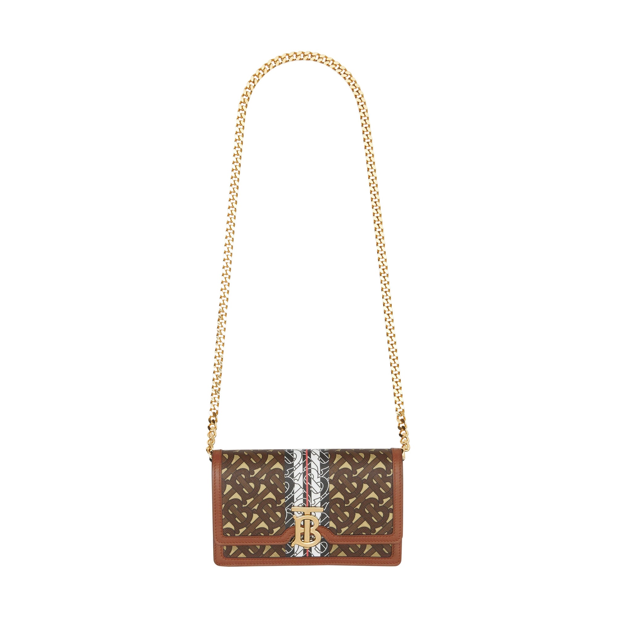 Petit sac porté épaule en toile écologique rayé Monogram - Bridle Brown