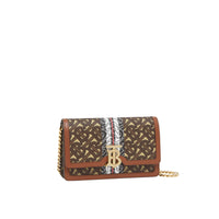 Petit sac porté épaule en toile écologique rayé Monogram - Bridle Brown