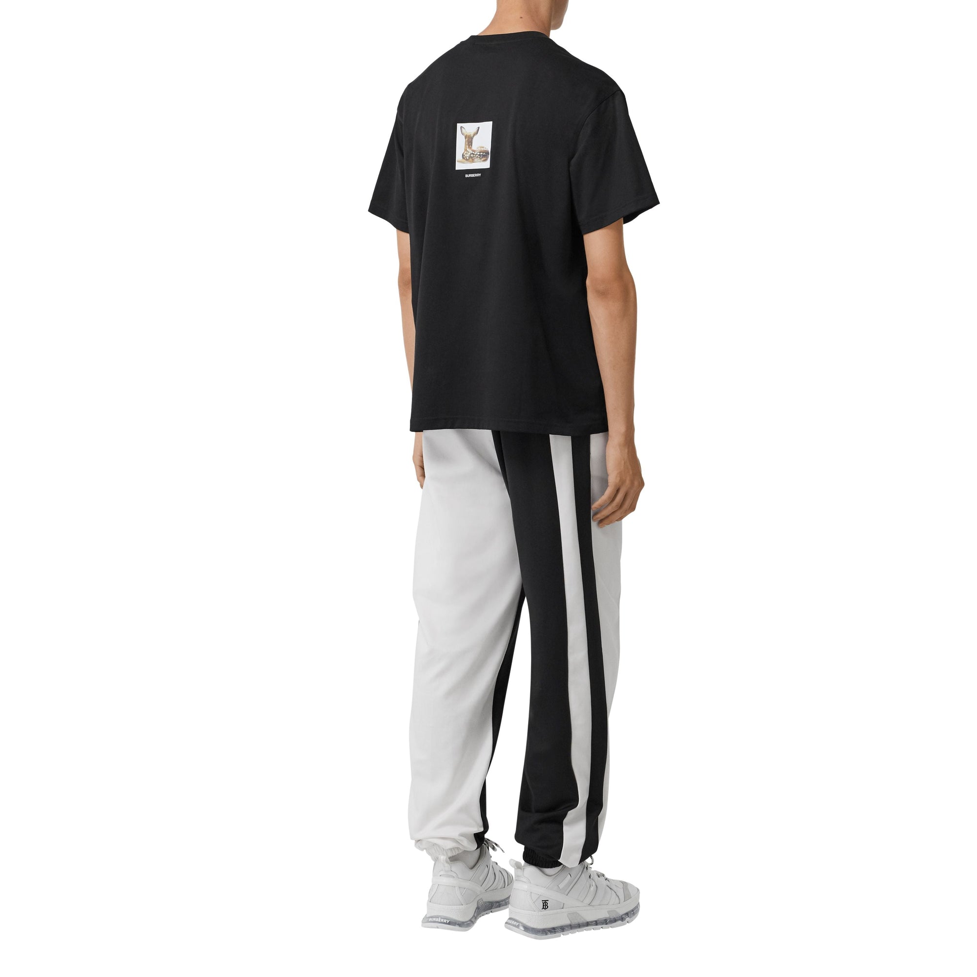 T-shirt oversize en coton à imprimé daim - Black