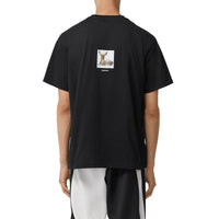T-shirt oversize en coton à imprimé daim - Black