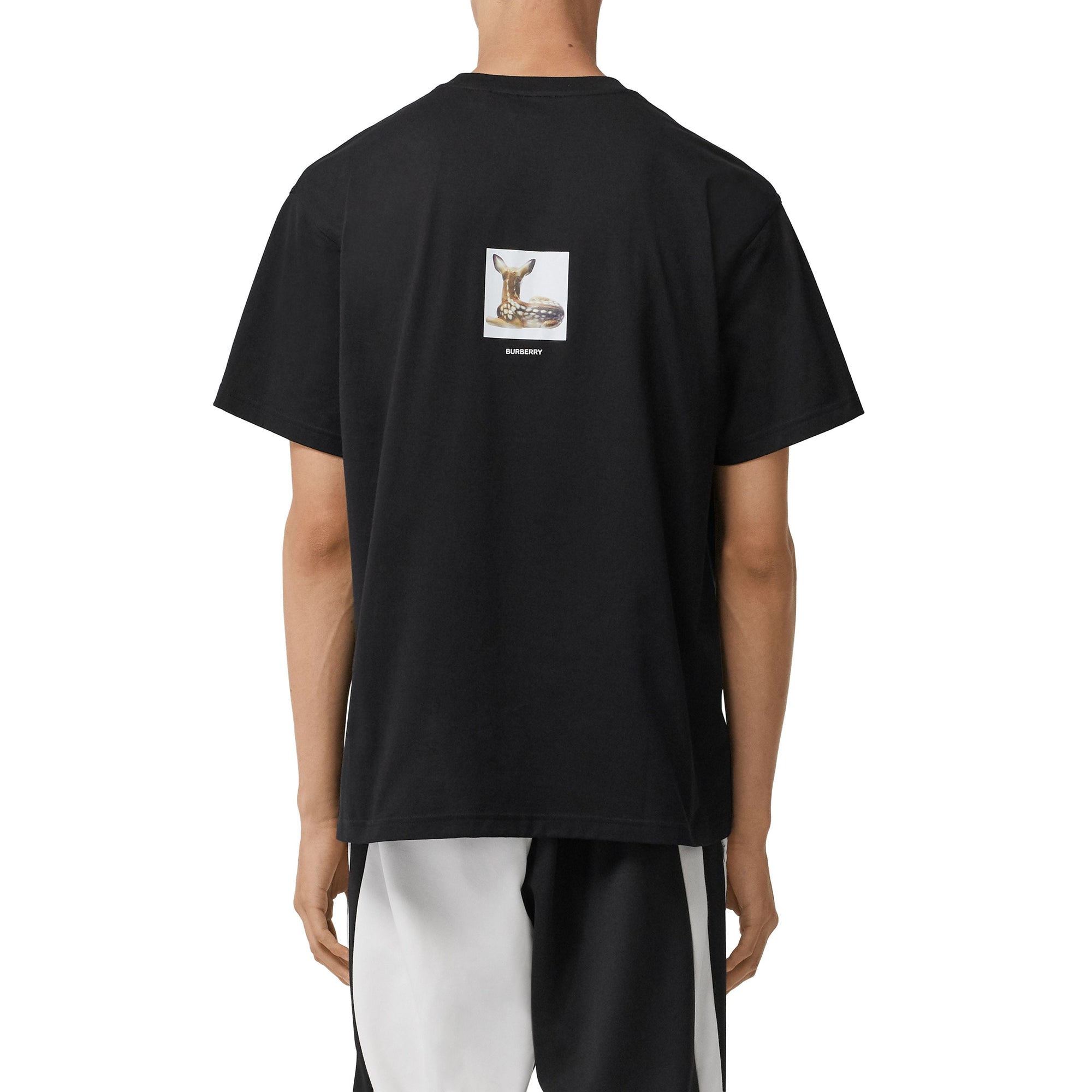 T-shirt oversize en coton à imprimé daim - Black