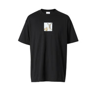 T-shirt oversize en coton à imprimé daim - Black