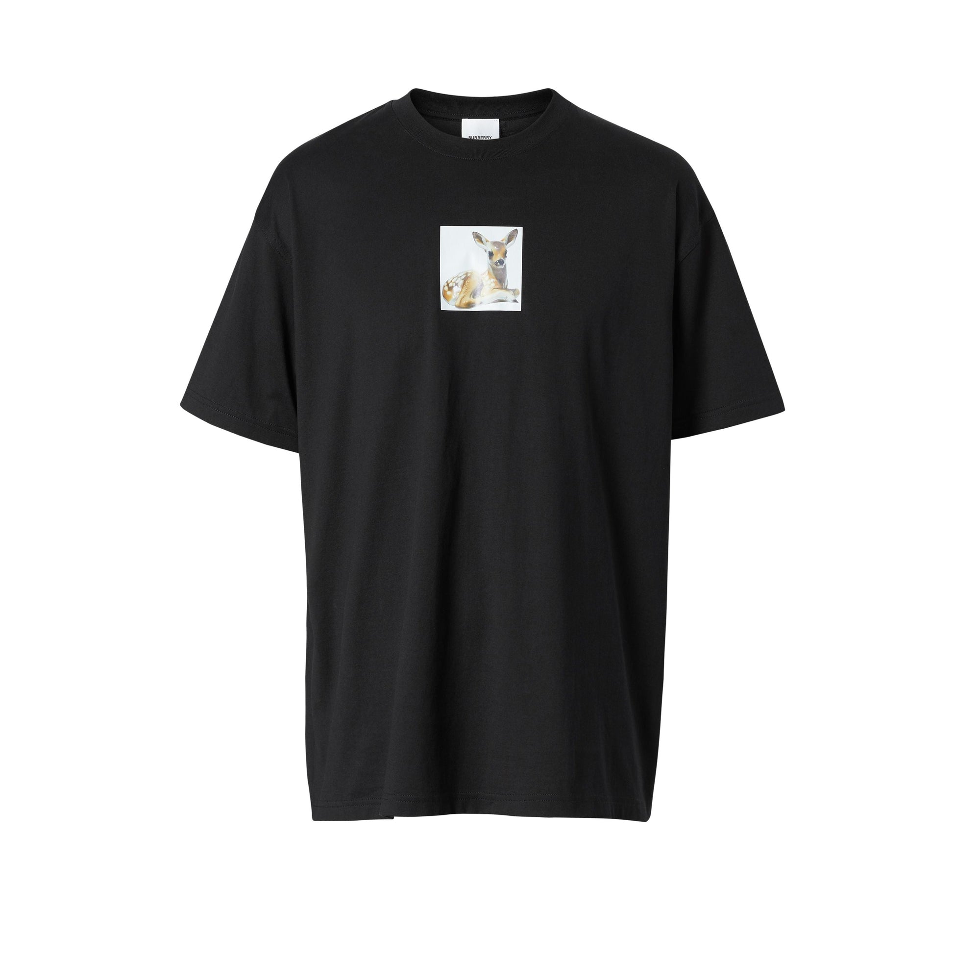 T-shirt oversize en coton à imprimé daim - Black