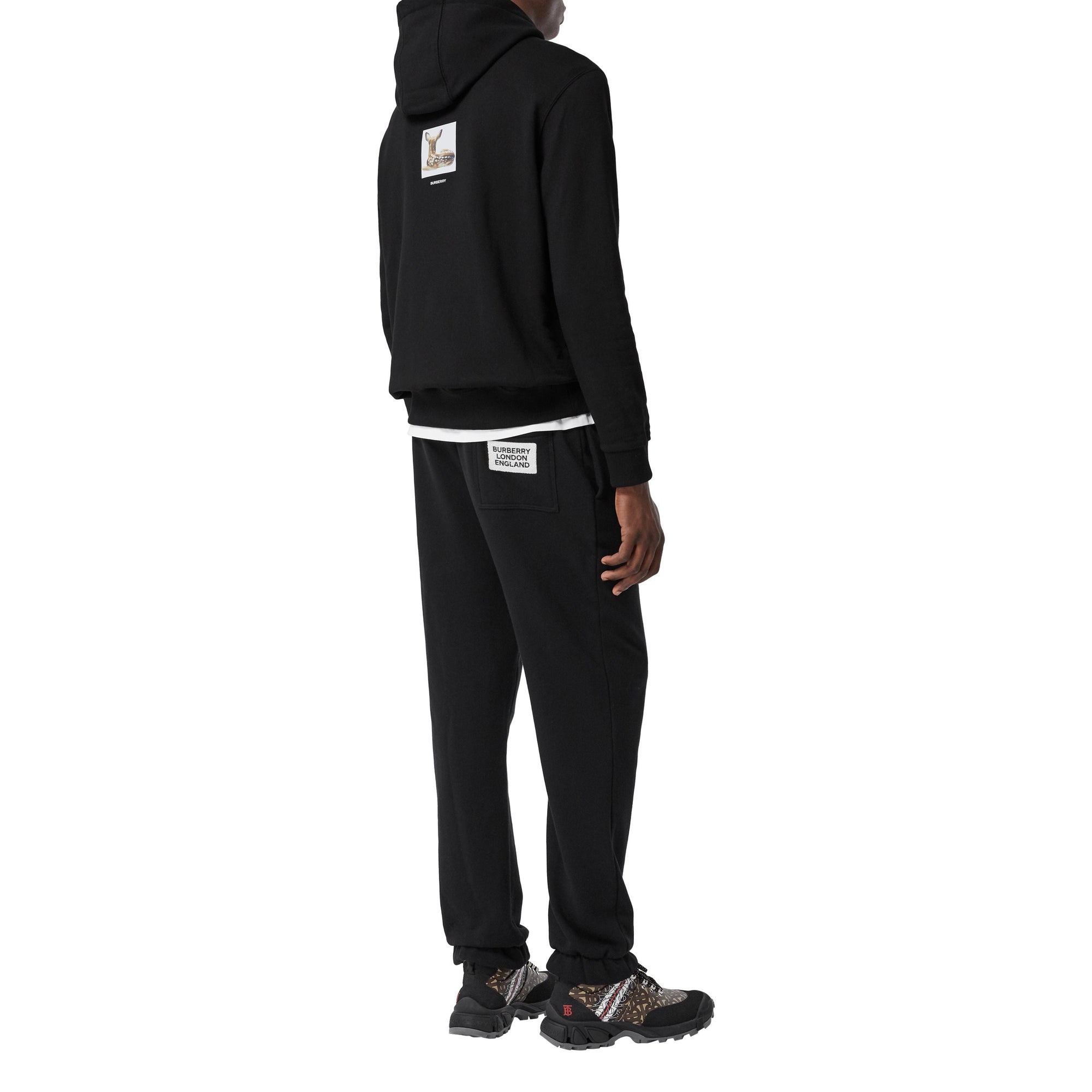Hoodie en coton à imprimé daim - Black