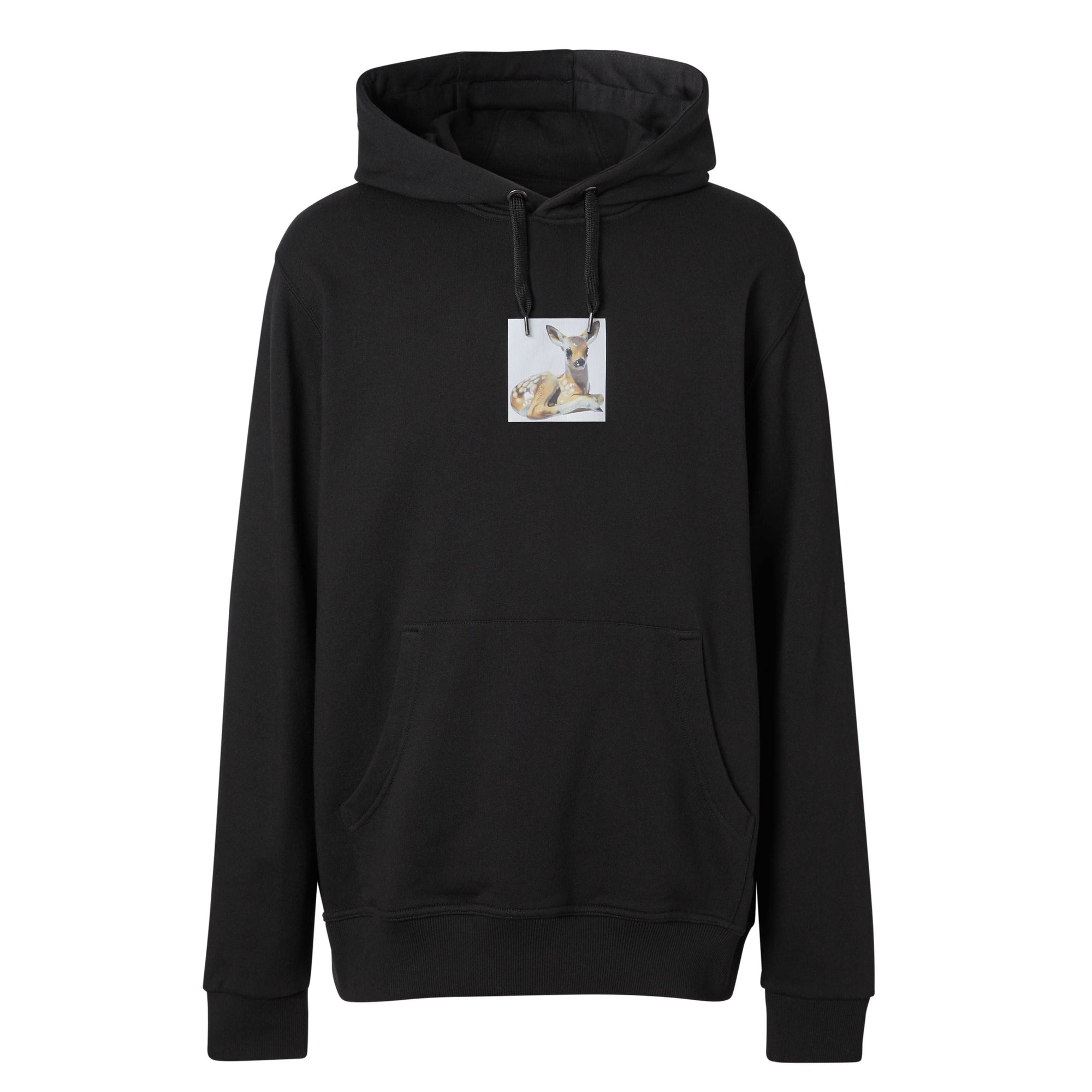 Hoodie en coton à imprimé daim - Black