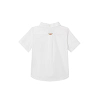 Chemise Oxford à manches courtes en coton avec Vintage check - White