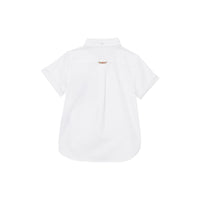 Chemise Oxford en coton à manches courtes avec Vintage check - White