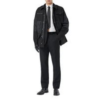 Pantalon de costume classique en laine avec velours - Black