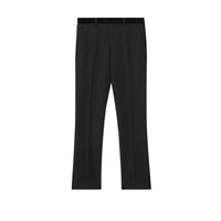 Pantalon de costume classique en laine avec velours - Black