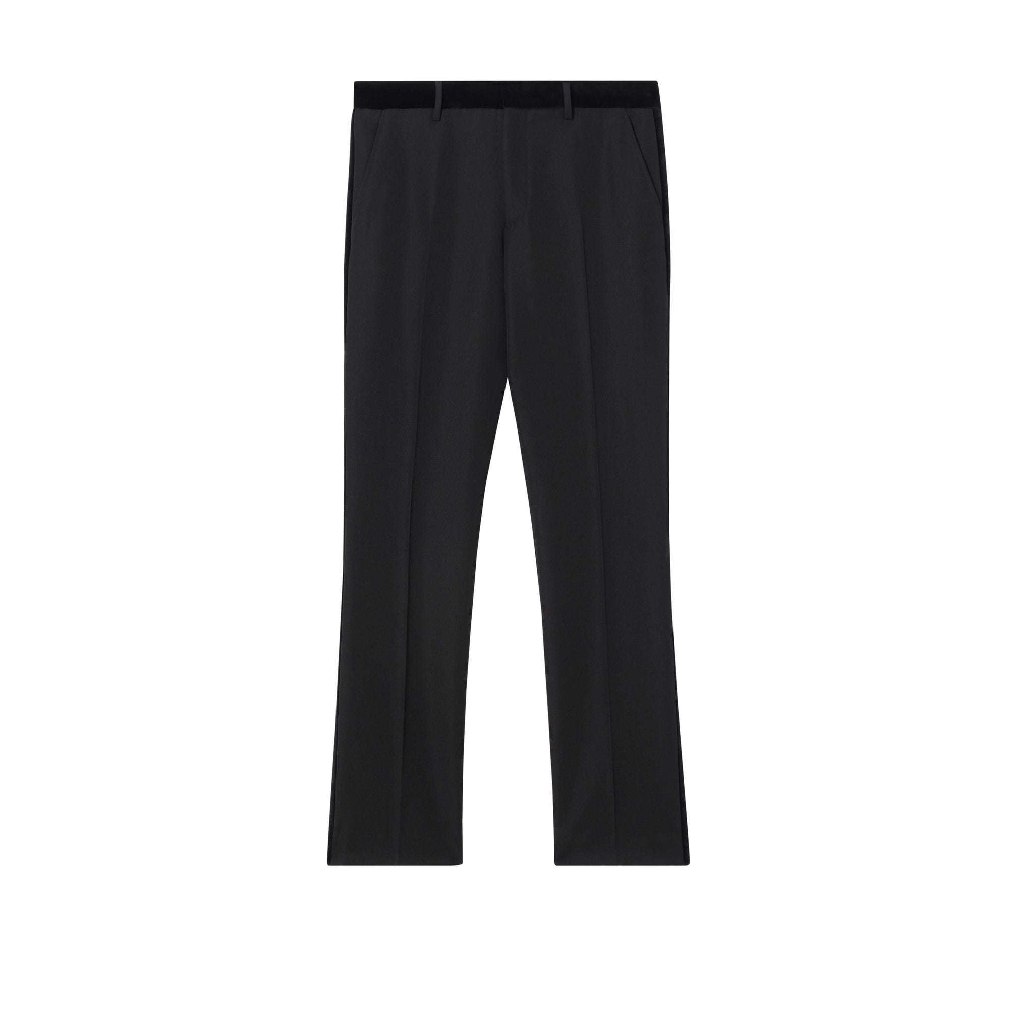 Pantalon de costume classique en laine avec velours - Black