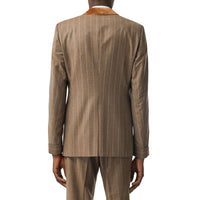 Veste de costume en laine et cachemire avec velours - Dark Tan