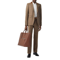 Veste de costume en laine et cachemire avec velours - Dark Tan