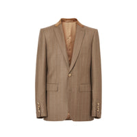 Veste de costume en laine et cachemire avec velours - Dark Tan