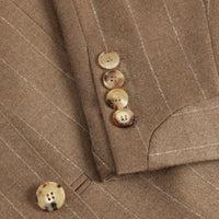 Veste de costume en laine et cachemire avec velours - Dark Tan