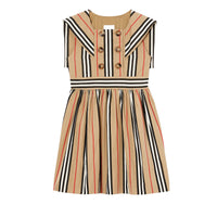 Robe de style marin en popeline de coton à rayures iconiques - Archive Beige