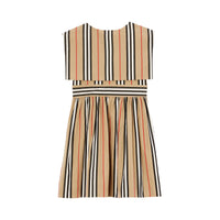 Robe de style marin en popeline de coton à rayures iconiques - Archive Beige