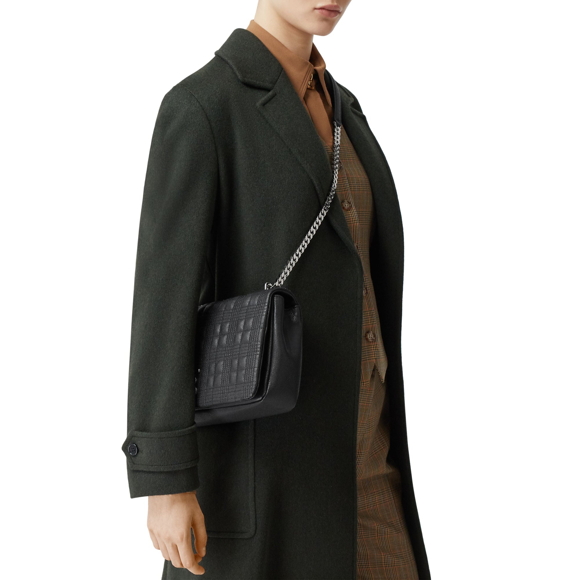 Sac Lola moyen matelassé en cuir grainé - Black